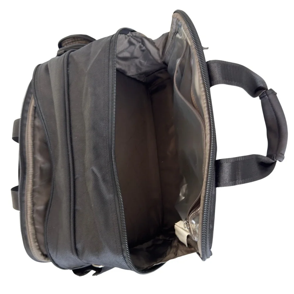 Travelpro Black Ballistic Nylon Flight Bag Multi-Pocket Carry On Travel Briefcas